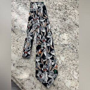 Vintage Looney‎ Toons Bugs Bunny Theme Neck Tie EUC